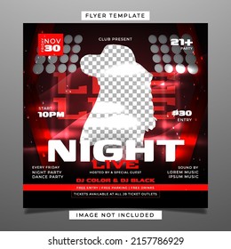 Girls club party flyer template