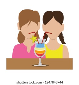 girls with cocktail drink