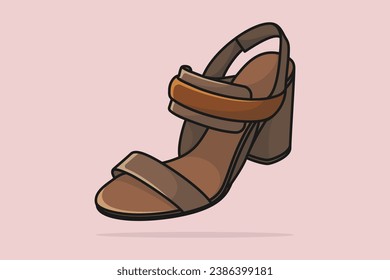 Girls Colorful Unique Sandal Shoe vector illustration. Beauty fashion objects icon concept. Girls fashion party footwear sandal vector design.