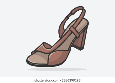 Girls Colorful Unique Sandal Shoe vector illustration. Beauty fashion objects icon concept. Girls fashion party footwear sandal vector design.