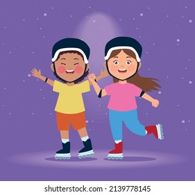 Mädchen, die Skateboardfiguren praktizieren