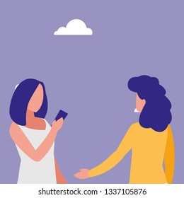 girls couple using smartphone
