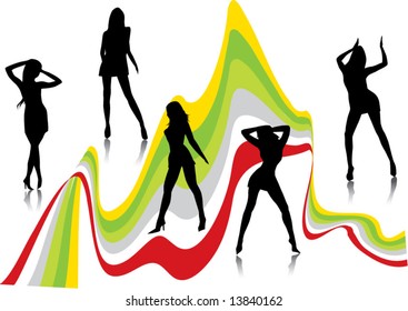girls dancing background