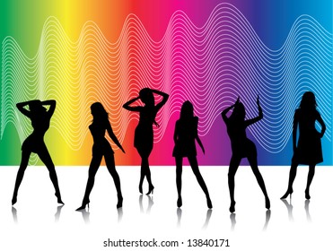 girls dancing background