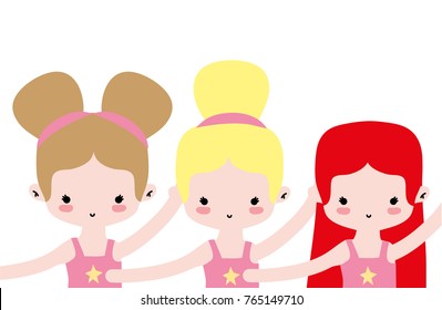girls dancing and practice ballet performance