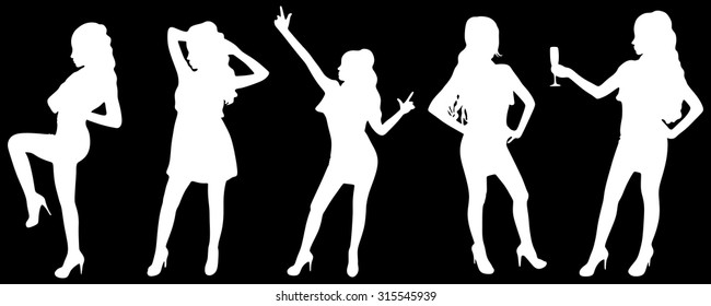 girls dancing in silhouettes