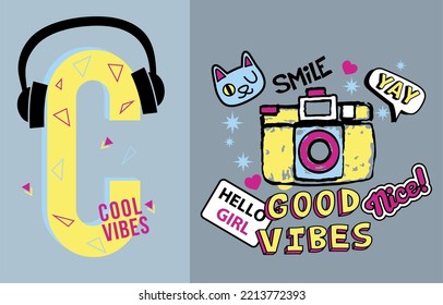 Girls Design. A collection of Girls wants and needs plus their hobbies. Editable colors and vector curves.  For your t-shirts, stickers or cover designs. Hope you like it. 
