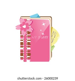 Girl's Diary, vector illustration