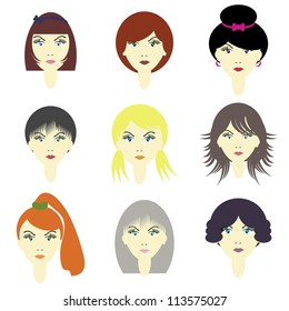 girls with different hairstyles
