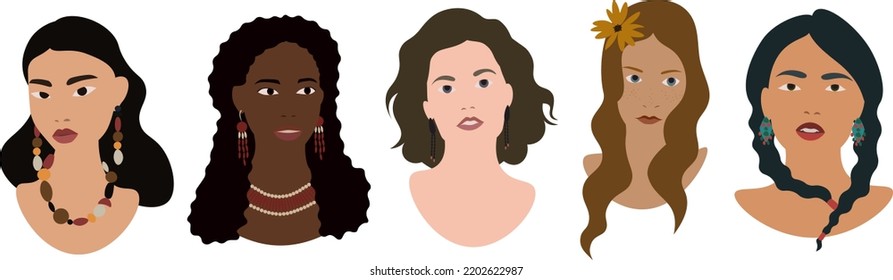 Girls of different nationalities from different countries