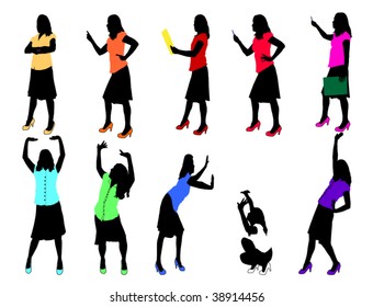 girls in different poses