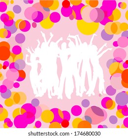 Girls at the disco. Vector