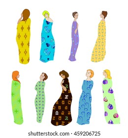 Girls Draped patterned fabric