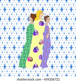 Girls Draped patterned fabrics