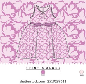 Girls dress with all over print