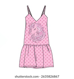 girls dress design. unicorn pattern design, fabric pattern design, fashion clothes and more