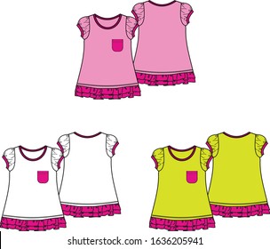 Girls Dress Fashion Flat Templates