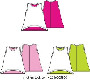 Girls Dress Fashion Flat Templates