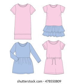 Girls dresses. Vector