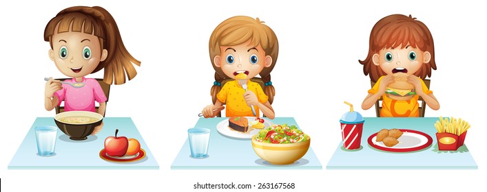 Girl Eating Breakfast Clipart Images Stock Photos Vectors Shutterstock