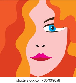 The girl's face