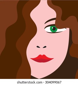 The girl's face