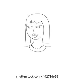 girl's face  with bob