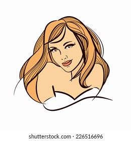 The girl's face and hairstyle
