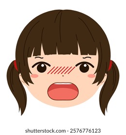 Girl's face icon illustration material