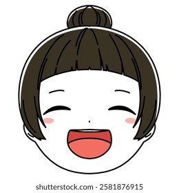 Girl's face icon illustration material
