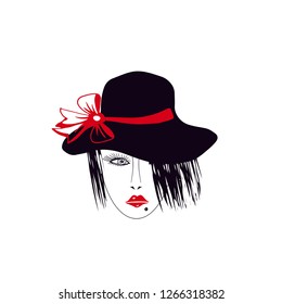 girl's face, makeup, hat
