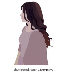 cara de niña en perfil, ilustrador vectorial