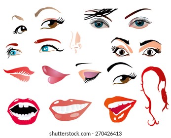 Girls face set