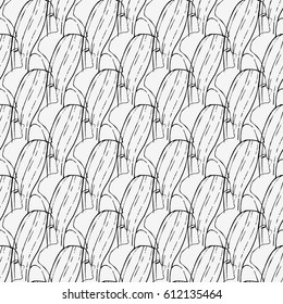 Girl's face side view. Vector seamless pattern