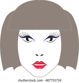 Girl's face vector illustration