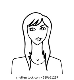 Girl's face. Vector illustration