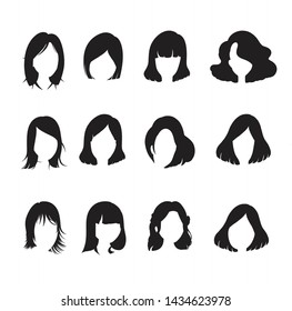 Girls fashion Hair style.Vector Illustration Design.