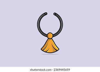 Girls Fashion Party Necklace vector illustration. Beauty fashion objects icon concept. Elegant ladies bright metal necklace vector design on purple background.