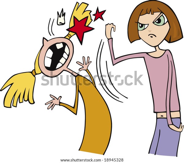 Girls Fighting Stock Vector (Royalty Free) 18945328