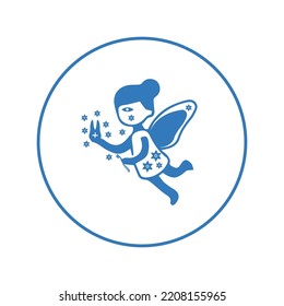 Girls flying on butterfly icon | Circle version icon |
