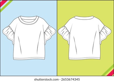MENINAS FRILL RAGLAN MEIA MANGA TEE