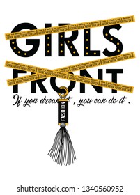 girls front slogan design