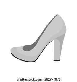 Girl's grey shoe isolated. Vector illustration