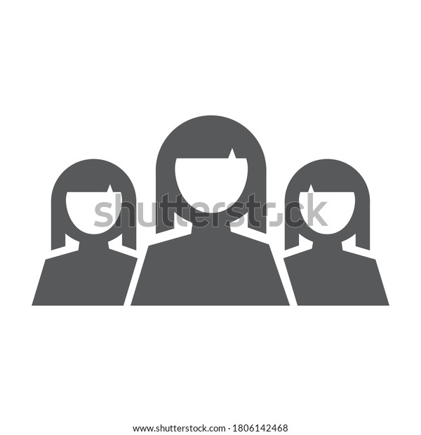 Girls Group Icon On White Background Stock Vector (Royalty Free ...