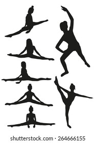 Girls gymnastics silhouettes