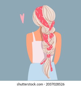 The girl's hairstyle. The screen saver for the avatar. A stylish girl. Fashion. Vector. Isolated background.