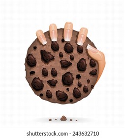 Girl's hand holding a brownie
