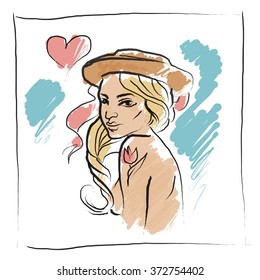 Girls in hat