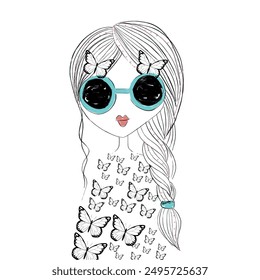 Girls  illustration. girl child tshirt graphic pattern. fashion and more