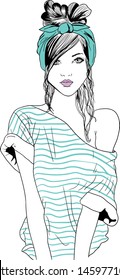 girls illustration vector graphic t-shirt